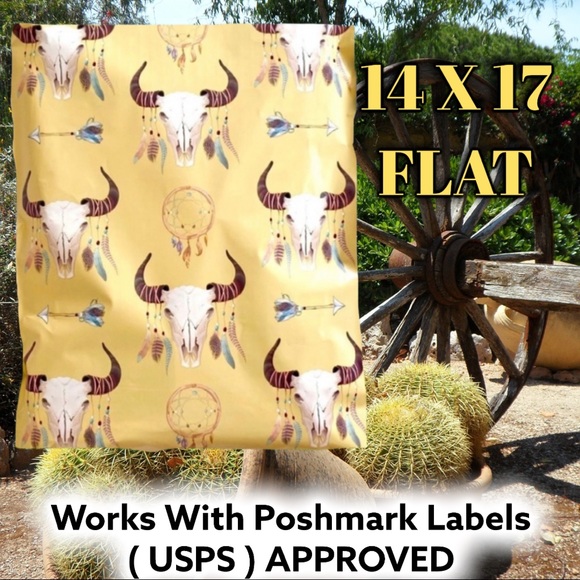 25 14X17 Boho Skull Poly Mailers CLEARANCE - Picture 2 of 7